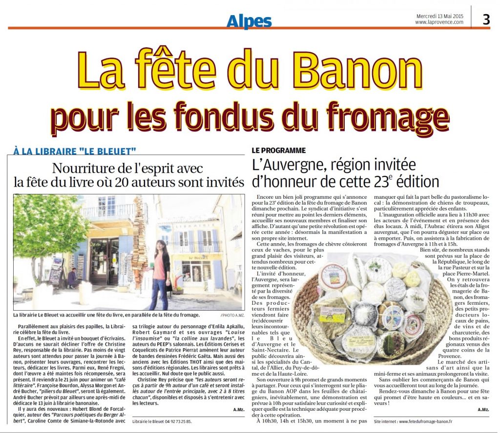 2015-05-13 Banon - fête fromage et livre